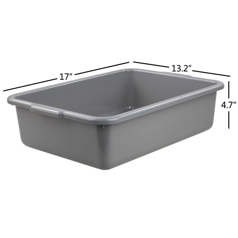 Ramddy Grey Commercial Bus Tubs, 13 L Plastic Dish Pans, 4 Packs - Image 2